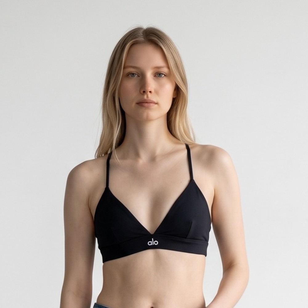 Alo Yoga Splendor bra Black Athleisure Yoga Gym Sporty Small